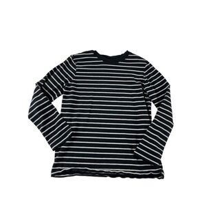 Hanna Andersson Striped Crew Neck Long Sleeve Ringer Tee Shirt US 8 130CM Black